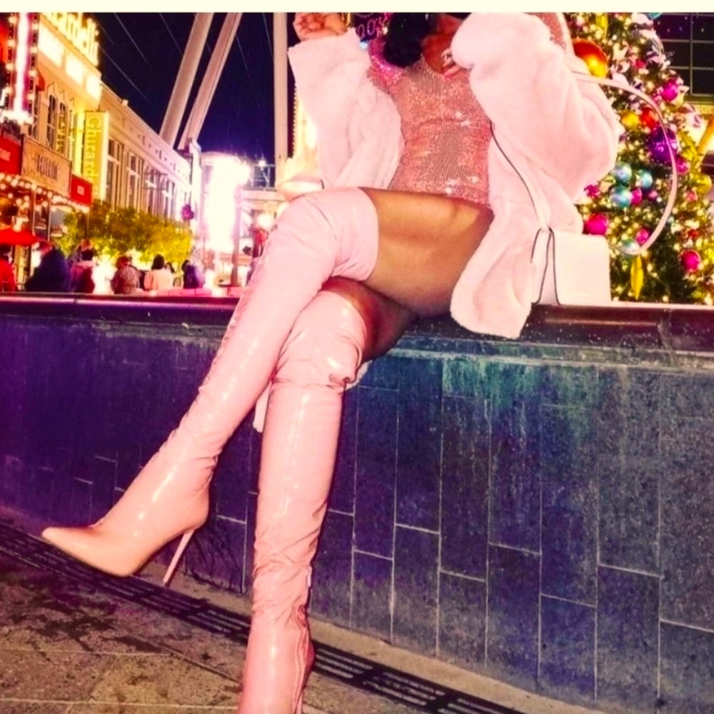 New! Steve Madden Pink Thigh-High Boots, zipper, box included, Stunning!